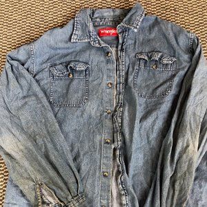 The most beautiful worn in Wrangler button down workwear Men's L